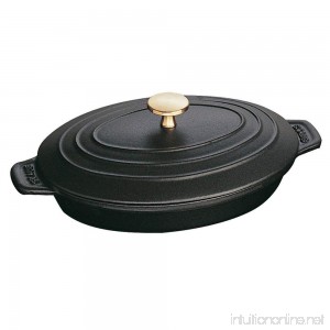 Staub Cast Iron 9 x 6.6 Oval Covered Baking Dish - Matte Black - B000RYLX0A